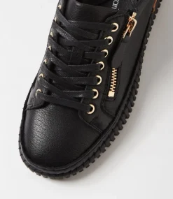 Women DIANA FERRARI Sneakers-Jonza Black Leather Sneakers