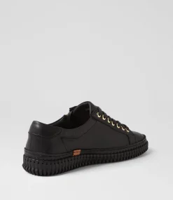 Women DIANA FERRARI Sneakers-Jonza Black Leather Sneakers