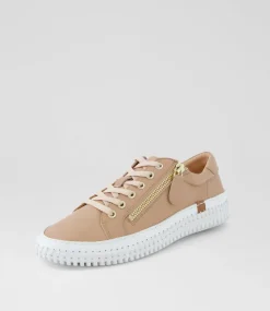 Women DIANA FERRARI Sneakers-Jonza Latte Leather Sneakers