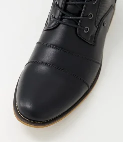 C88 by COLORADO Boots|Casuals-Jordi Black Washed Sole Lace Up Boots