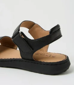 Women SUPERSOFT Comfort|Flats-Josephines D Black Leather Sandals