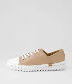 Women DIANA FERRARI Sneakers-Jossey Taupe Leather Sneakers