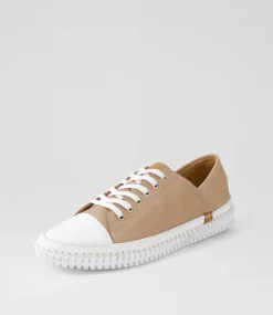 Women DIANA FERRARI Sneakers-Jossey Taupe Leather Sneakers
