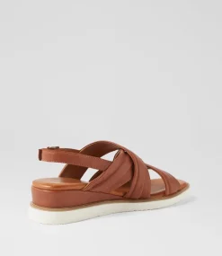Women DIANA FERRARI Wedges|Heels-Juily Tan Leather Sandals