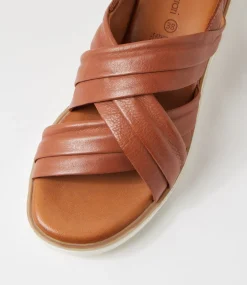 Women DIANA FERRARI Wedges|Heels-Juily Tan Leather Sandals