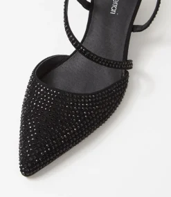 Women DIANA FERRARI Heels-Juless Black Jewels Suede Heels