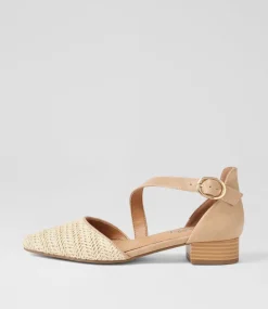 Women I LOVE BILLY Flats-Julich Natural Synthetic Raffia Heels