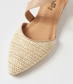 Women I LOVE BILLY Flats-Julich Natural Synthetic Raffia Heels
