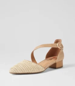 Women I LOVE BILLY Flats-Julich Natural Synthetic Raffia Heels