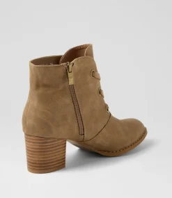 Women I LOVE BILLY Boots-Jutter Taupe Nubuck Pu Ankle Boots