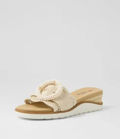 Women I LOVE BILLY Heels|Sandals-Kaarimba Beige Synthetic Raffia Sandals