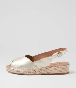 Women SUPERSOFT Comfort|Flats-Kadde Pale Gold Leather Sandals