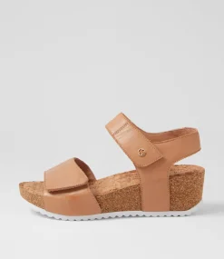 Women SUPERSOFT Comfort|Heels-Kalisie Dark Tan Leather Sandals
