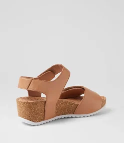 Women SUPERSOFT Comfort|Heels-Kalisie Dark Tan Leather Sandals
