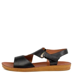 Women I LOVE BILLY Flats|Sandals-KANDRE BLACK SMOOTH