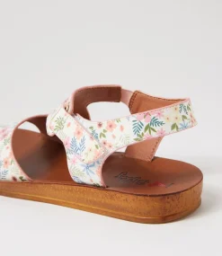 Women I LOVE BILLY Sandals|Flats-Kandre White Flowers Sandals