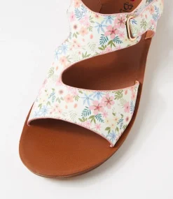 Women I LOVE BILLY Sandals|Flats-Kandre White Flowers Sandals