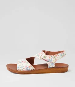 Women I LOVE BILLY Sandals|Flats-Kandre White Flowers Sandals