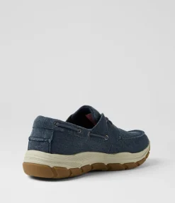 COLORADO Casuals-Kanebo Dark Navy Canvas Lace Up Flats