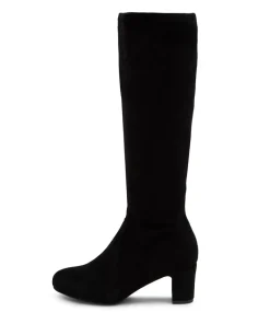 Women I LOVE BILLY Boots-Kanter Black Microsuede Knee High Boots