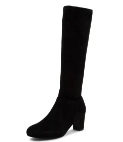 Women I LOVE BILLY Boots-Kanter Black Microsuede Knee High Boots