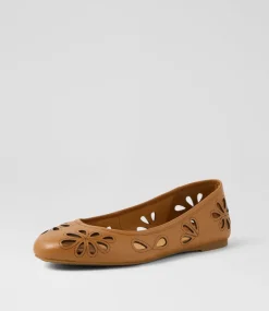 Women DIANA FERRARI Flats-Kappar Dark Tan Leather Flat Shoes