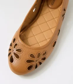 Women DIANA FERRARI Flats-Kappar Dark Tan Leather Flat Shoes