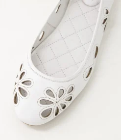 Women DIANA FERRARI Flats-Kappar White Leather Flat Shoes
