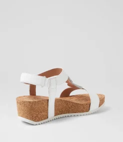 Women SUPERSOFT Comfort|Heels-Karin White Leather Sandals