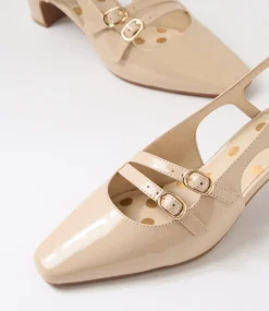 Women SUPERSOFT Heels-Katiie Almond Patent Leather Heels
