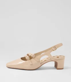 Women SUPERSOFT Heels-Katiie Almond Patent Leather Heels