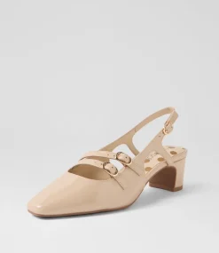 Women SUPERSOFT Heels-Katiie Almond Patent Leather Heels