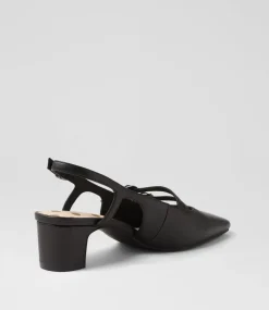 Women SUPERSOFT Comfort|Heels-Katiie Black Leather Heels