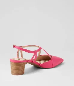 Women SUPERSOFT Dress|Heels-Kaylas Candy Pink Natural Leather Heels