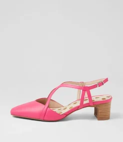 Women SUPERSOFT Dress|Heels-Kaylas Candy Pink Natural Leather Heels