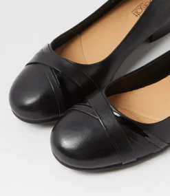 Women SUPERSOFT Comfort|Flats-Kaysen Black Leather Flat Shoes