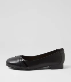 Women SUPERSOFT Comfort|Flats-Kaysen Black Leather Flat Shoes