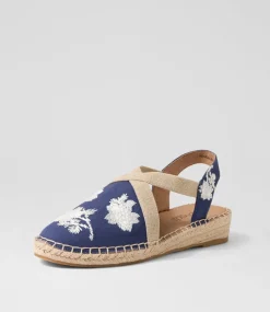 Women SUPERSOFT Comfort|Flats-Kendales Navy White Canvas Flat Shoes