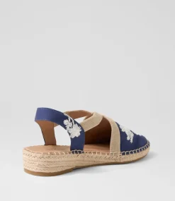 Women SUPERSOFT Comfort|Flats-Kendales Navy White Canvas Flat Shoes