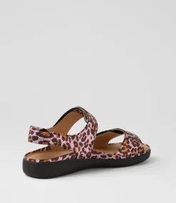 Women SUPERSOFT Comfort|Flats-Kendals Purple Metallic Leopard Leather Sandals