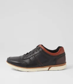 COLORADO Sneakers|Casuals-Kews Black Tumble Leather Sneakers