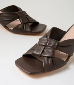 Women TOP END Heels|Sandals-Kineta Choc Leather Sandals