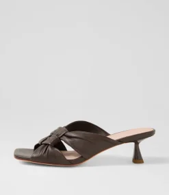 Women TOP END Heels|Sandals-Kineta Choc Leather Sandals