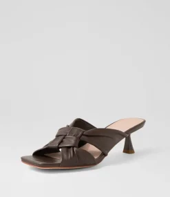 Women TOP END Heels|Sandals-Kineta Choc Leather Sandals