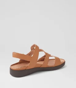 Women SUPERSOFT Comfort|Flats-Kirrlie Dark Tan Leather Sandals