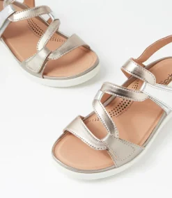 Women SUPERSOFT Comfort|Flats-Kirrlie Metallic White Leather Sandals