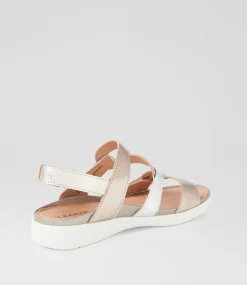 Women SUPERSOFT Comfort|Flats-Kirrlie Metallic White Leather Sandals