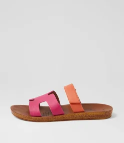 Women I LOVE BILLY Flats|Sandals-Kistali Fuchsia Orange Sandals