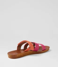 Women I LOVE BILLY Flats|Sandals-Kistali Fuchsia Orange Sandals