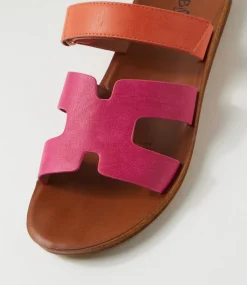 Women I LOVE BILLY Flats|Sandals-Kistali Fuchsia Orange Sandals